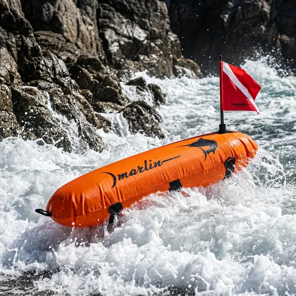 Boya Marlin TORPEDO doble capa compacta y ligera, ideal cumplimiento normativa pesca submarina España