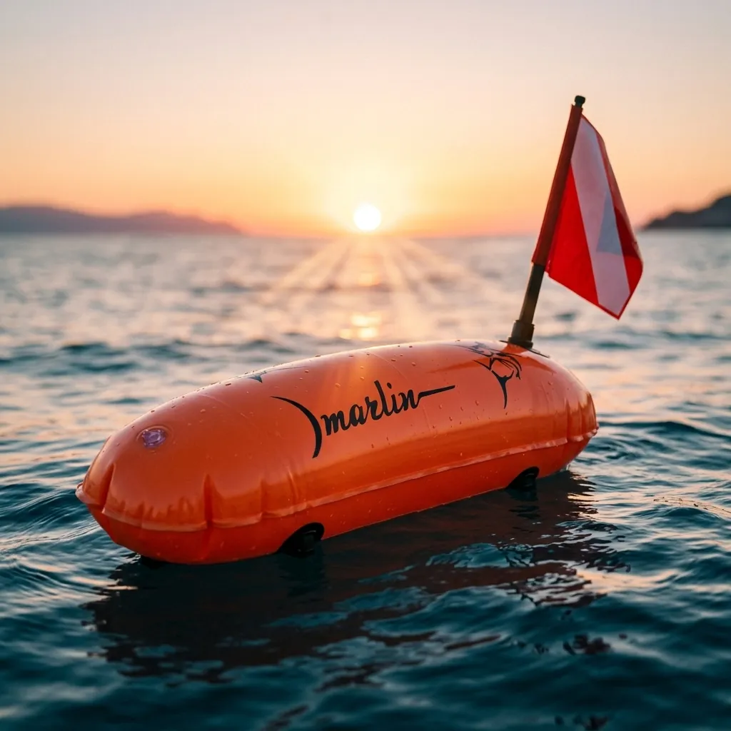 Boya Marlin TORPEDO PVC, la más económica y ligera, señalización legal boya submarina