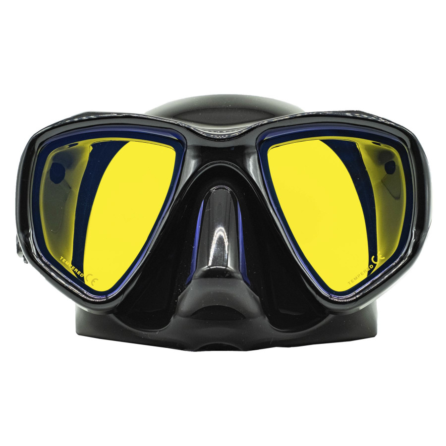 Máscara Marlin TRITON Negro con lente de espejo amarillo