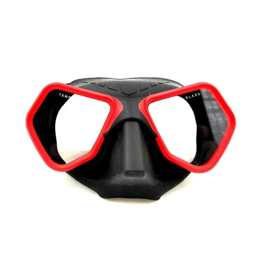 Máscara Ps Dive  HYDRO RED. Reducido volumen. Negra con marco rojo | Marlinsubnorte