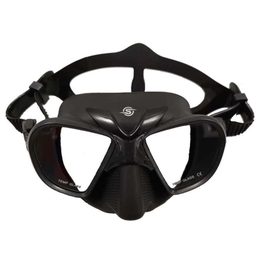Máscara Sigalsub X-WIDE en silicona flexible negra opaca