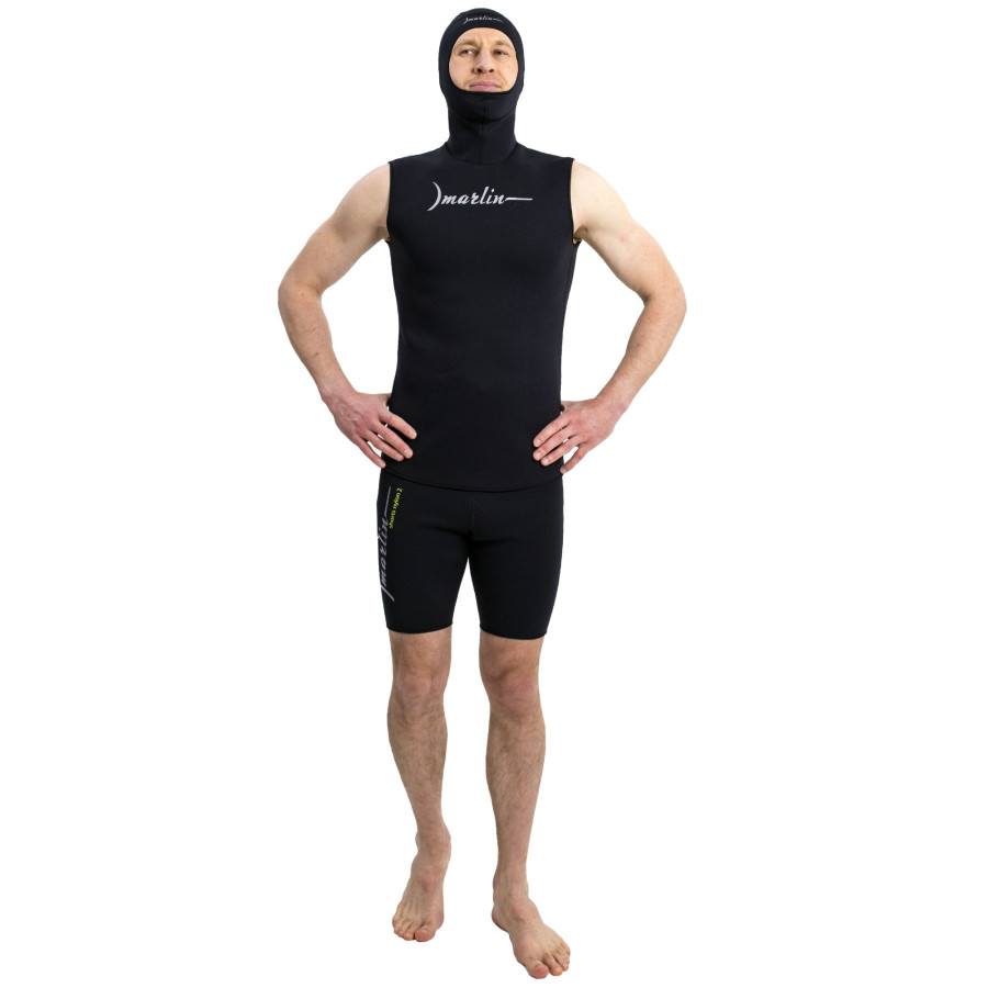 Chaleco con capucha Marlin HOODED VEST NYLON 2 mm Negro | Marlinsubnorte