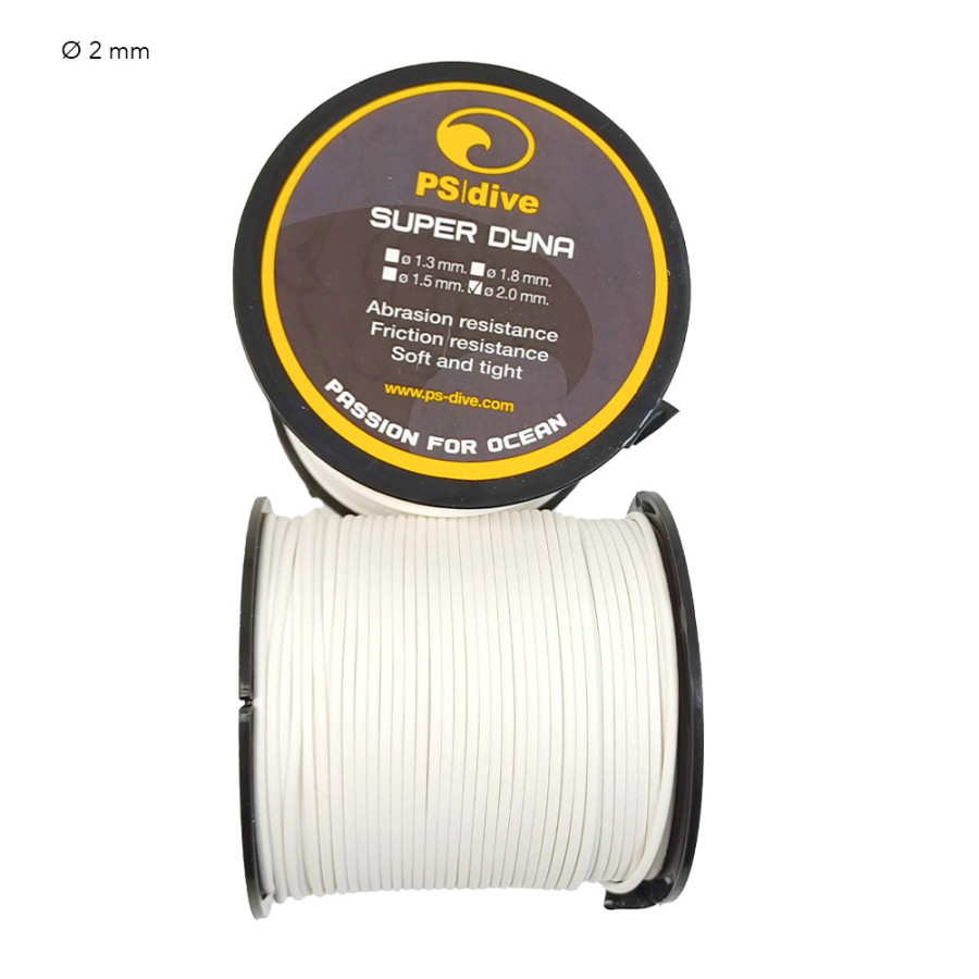 DYNA SUPER Dyneema con forro encerado PS Dive varios diámetros y colores | Marlinsubnorte
