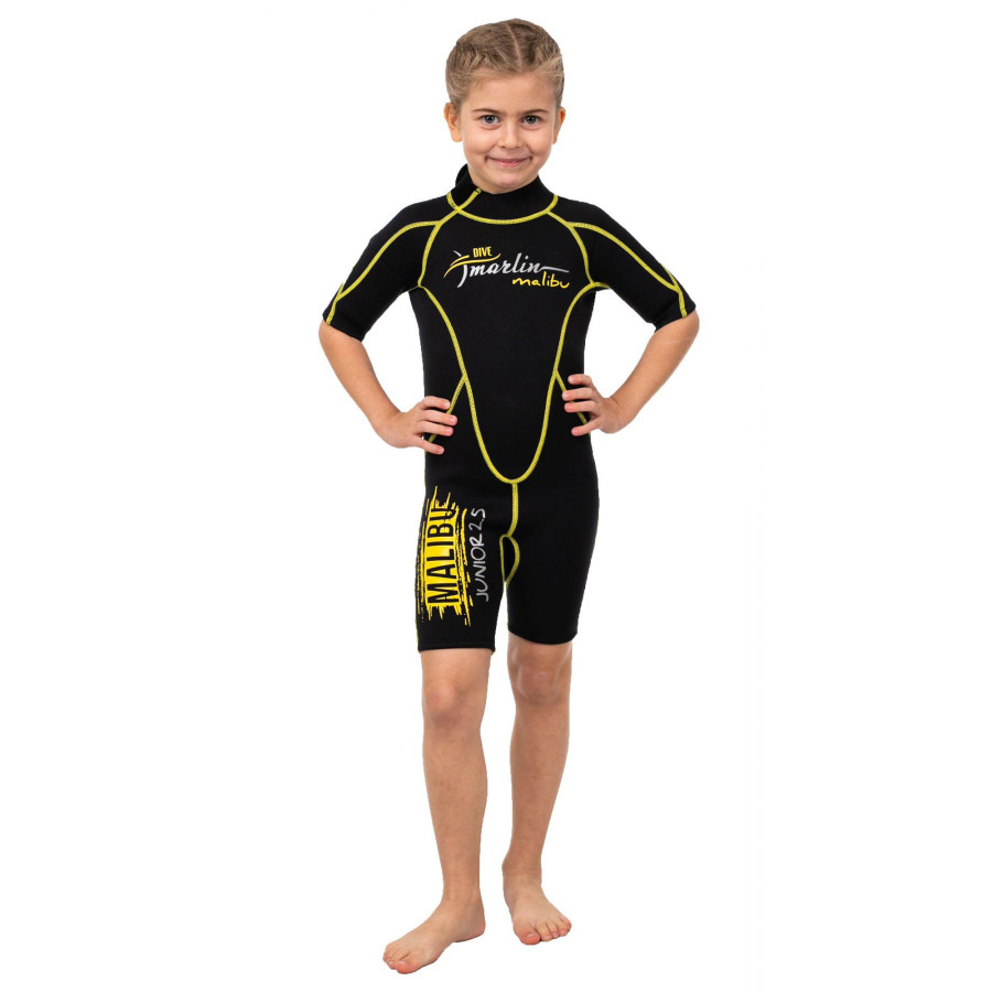 Traje de Neopreno Marlin Malibu Shorty Junior 2,5 mm negro amarillo