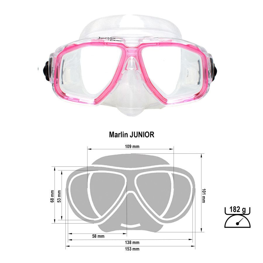 Máscara Marlin Junior Infantil (6 a 12 años) para Snorkel y Buceo